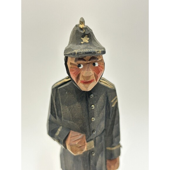 RARE Vintage Wood Carved Police Fireman Folk Art Denmark Figure Toy - READ - Picture 2 of 9